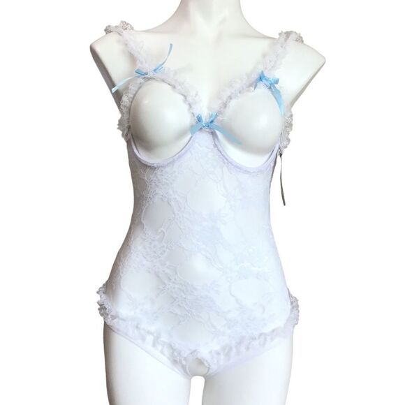Oh La La Cheri White Lace Teddie Intimate Wear New Size One Size - Picture 2 of 4